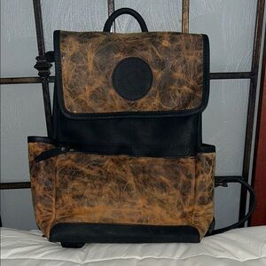 Modern Rugged Leather Backpack for Men/Women - Brown and Black